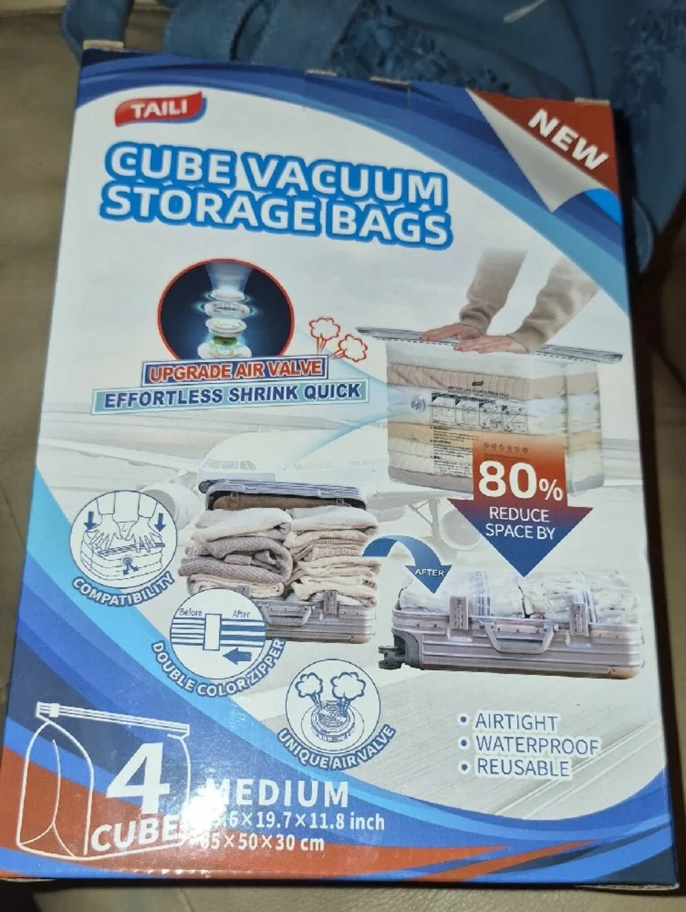 Cube Vacuum Storage Bags - Medium 4-Pack New